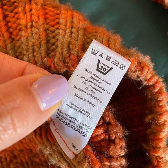 Cozy Orange Knit Sweater Size 16 Brand Tu - Picture 5 of 8
